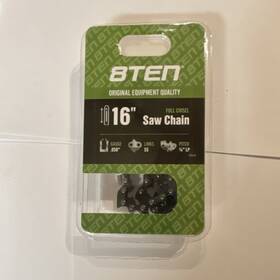 8ten 08449 16 Inch Full Chisel Saw Chain 55 Links .050 Gauge 3/8 Lp Pitch For Chainsaw