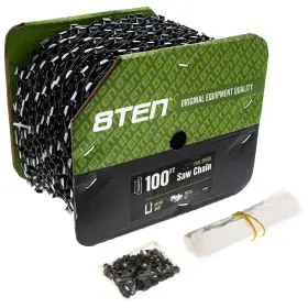 8ten 803467139951 Chainsaw Chain Bulk Reel Full Chisel 100 Foot .050 Gauge 3/8 Pitch