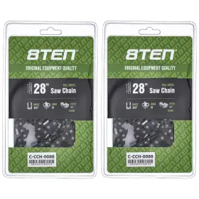 810-ccc2200h 8ten Full Chisel Chainsaw Chain 28 Inch .050 3/8 92dl For Mcculloch 2 Pack