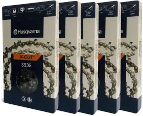 810-ccc2239h 8ten Husqvarna 5 Pack Of 12 Inch X-cut S93g Cutting Chains - 585422144-5pk