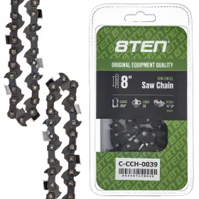 810-ccc2251h 8ten Chainsaw Chain 8 Inch .050 3/8 Lp 33dl For Sun Joe Saw Pole Swj806e Swj802e