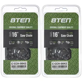 810-ccc2264h 8ten Full Chisel Chainsaw Chain 16 Inch .050 3/8 Lp 57 Dl For Echo Craftsman 2 Pack