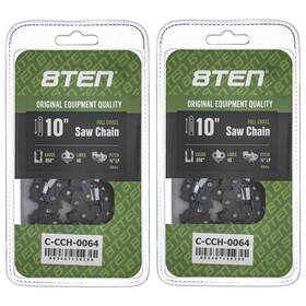 8ten 810-ccc2286h Full Chisel Chainsaw Chain 10 Inch .050 3/8 Lp 40dl For Husqvarna Echo 2 Pack