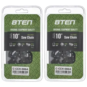 810-ccc2286h 8ten Full Chisel Chainsaw Chain 10 Inch .050 3/8 Lp 40dl For Husqvarna Echo 2 Pack