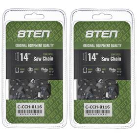 8ten 810-ccc2338h Semi Chisel Chainsaw Chain 14 Inch .050 3/8 Lp 53dl For Homelite Worx 2 Pack