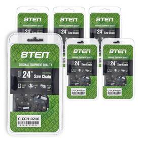 8ten 810-ccc2438h Full Chisel Chainsaw Chain 24 Inch .063 Gauge .404 Pitch 78 Drive Links 6 Pack