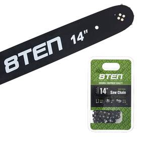 8ten Mk1010232 14 Inch Chainsaw Guide Bar And Chain .050 3/8 52dl For Husqvarna 36 240 23 38 136