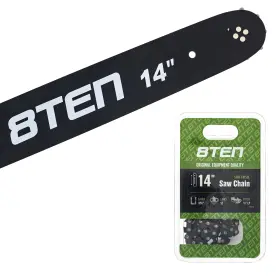 Mk1010232 8ten 14 Inch Chainsaw Guide Bar And Chain .050 3/8 52dl For Husqvarna 36 240 23 38 136