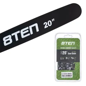 Mk1010371 8ten 20 Inch Chainsaw Guide Bar And Chain .058 3/8 72dl For Husqvarna 372xp 365 395xp