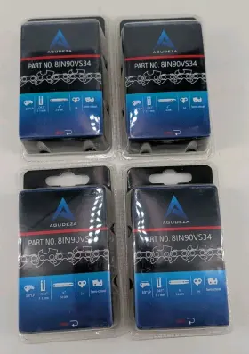 8in90vs34 Agudeza 4 Packs 8 Inch Pole Saw Chain 3/8 Lp Low Kickback S34 - Chains Total