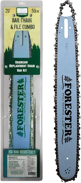 S205072 Ahlborn Equipment Forester 20 Inch Replacement Chainsaw Bar And Chain Combo - 20in Length 3/8 Pitch