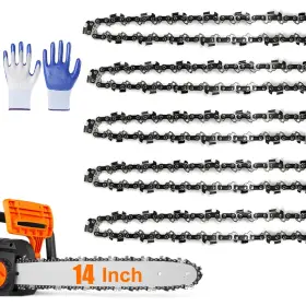 Anckne 748327994335 5pack 14 Inch Chainsaw Chain 52 Drive Links 3/8 Lp Pitch .050 Gauge Fits Hu