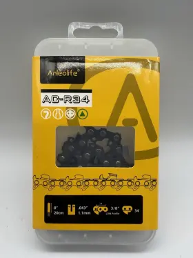 Ac-r34 Anleolife Semi Chisel Chainsaw Chain 8 Inch Bar . 043 Gauge 3/8 Pitch