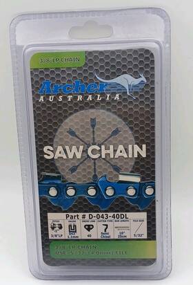 Archer Fc-d-043-40dl 10 Inch Full Chisel Chainsaw Chain 3/8lp-.043-40dl New Australia