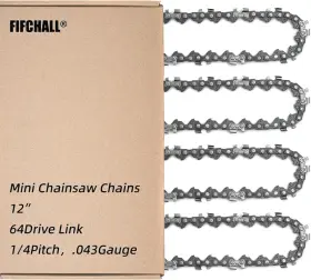 Branded 1/4lp .0434pcs 4 Pack 12 Inch Chainsaw Chain 1/4 Lp Pitch .043 Gauge 64 Drive Links Pole Saw