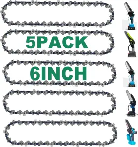 Branded 313024989931 Mini Chainsaw Chain 5 Chains 6-inch Replacement Saw For 6 Inch Cordl