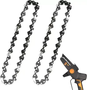 Branded 726084173910 2 Pack 5 Inch Chainsaw Chain Low Kickback Saw Fit For Worx Wg