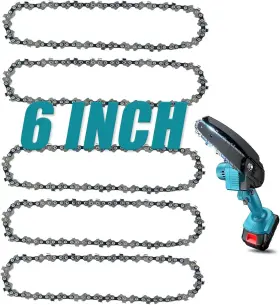 987659 Branded 6 Inch Chainsaw Chain 5 Pieces Replacement Chains For All 6-inch Cordless Elect