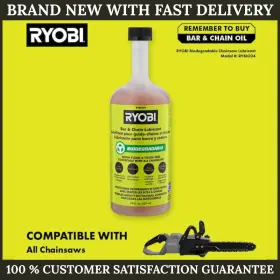 Rybio24-2 Branded Ryobi Bar And Chain Oil 24 Oz Chainsaw Lubricant Biodegradable Materials