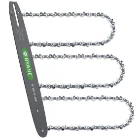 Byane 3/8lp Chains 1 12 Inch Chainsaw Bar And Chain Combo Pitch 050 Gauge 45 Drive Link