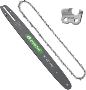 Byane 744759926791 20 Inch Carbide Chainsaw Bar And Chain Combo For Husqvarna 3/8 Pitch 050 Gau