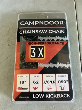 D-050-62dl Campndoor 18 Chainsaw Chain 3/8 Lp .050 Gauge 62dl Low Kickback Fits Oregon/echo