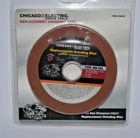 68243 Chicago Electric 4-1/4 Inch Aluminum Oxide Grinding Disc For Chain Saw Sharpener