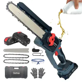 Clouddream 754137727049 8 Inch Mini Chainsaw Cordless Brushless Powered Electric Chain Dusty Blue