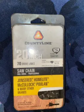 104191 Countryline 20 Inch Saw Chain For Craftsman Echo Poulan Ect - 70 Drive Links-new