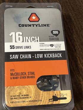 County Line 1045720 16 Inch Saw Chain Low Kickback S55 New