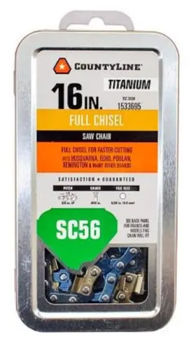 T65056nstsc Countyline Chainsaw Chain 16 Inch 56 Link Titanium