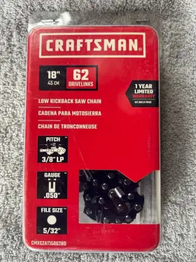 Cmxgzat15062bd Craftsman 18-inch Chain Saw 62 Drive Links 3/8 Inch Pitch .050 Gauge. New