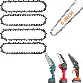 Diumiss Cultura 764393280127 4 Pcs Inch Mini Chainsaw Chain 1/4lp .043 4ftft 28e Chains For Co