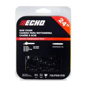 Echo 445014370351 24 Inch Chisel Chain With 81 Drive Link For Chainsaw Guide Bars