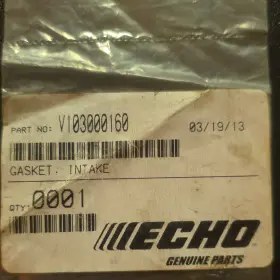 V103000160 Echo Gasket Intake For Chainsaw Model Rubber Black 2013