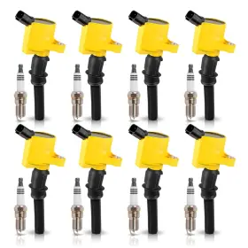 Enaspics0006k Ena Set 8 Yellow Ignition Coil Pack And Platinum Spark Plug Compatible With L