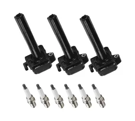 Enaspics0026 Ena Set Of 6 Iridium Spark Plug And 3 Ignition Coil Pack Compatible With Toyo