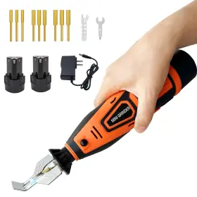 H013t03 Eysenc Cordless Chainsaw Sharpener With 2 12v Batteries And 9 Titanium-coated Diamond