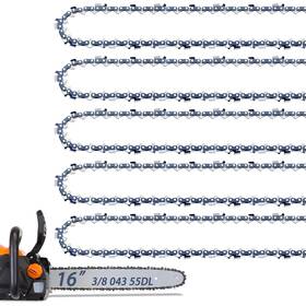 Fifchall 55dl3/8.043 5 Pack 16 Inch Chainsaw Chain For Stihl 3/8 Lp Pitch .043 Gauge 55 Drive Li