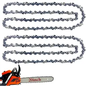 Wq-2pcs20in72 Fifchall Upgraded 2 Packs 20 Inch Chainsaw Chain 72 Drive Links .050 Gauge 3/8 Pitch