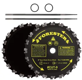 Forester 791109234280 Chainsaw Tooth 9 Inch Brush Blade With 3/16 Round File 2 Piece Bundle