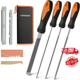 Gireoran 313107932922 Chainsaw Sharpener 8 Piece File Kit Includes 5/32-inch 3/16-inch 7/