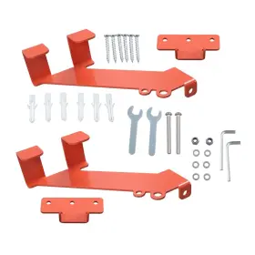 Gt10036754 Globalmart-top 2 Pack Heavy-duty Chainsaw Hanger Wall Mount Rack Garage Organizer Hooks Orange