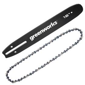 Greenworks 841821019495 16 Inch Guide Bar And Chain - 3/8 Pitch .043 Gauge 56 Drive Links