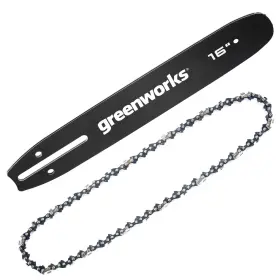 Greenworks 841821019495 16 Inch Guide Bar And Chain - 3/8 Pitch .043 Gauge 56 Drive Links