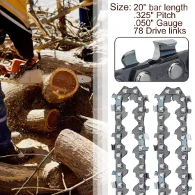 20lpx78cq Hipa Full Chisel Chainsaw Chain 20 Inch .050 .325 78dl For Husqvarna 455 Rancher
