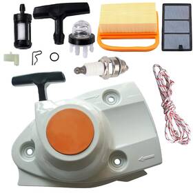 Hippotech 755752940110 Recoil Starter Assembly With Air Filter Tune Up Kit For Stihl Ts410 Ts420 Ts4