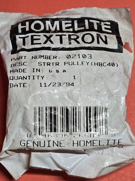 Homelite 02103 # Starter Pulley - White Hbc40 Hbc-40