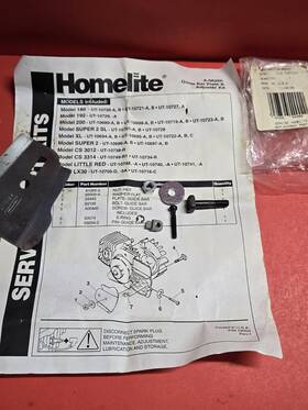 Homelite A-06266 Guide Bar Fastener Kit Xl Lx30 Super 2 200 192 180 Little Red