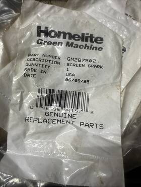 Homelite Gm287502 Pn Screen Spark Made In The Usa Genuine Replacement Part Oem